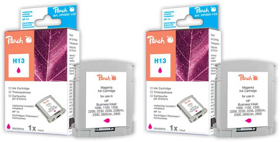 Peach  Doppelpack Tintenpatronen magenta kompatibel zu HP Business InkJet 1000
