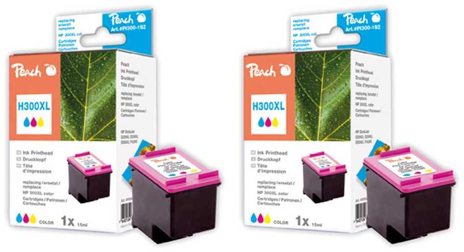 Peach  Doppelpack Druckköpfe color kompatibel zu HP DeskJet F 4488