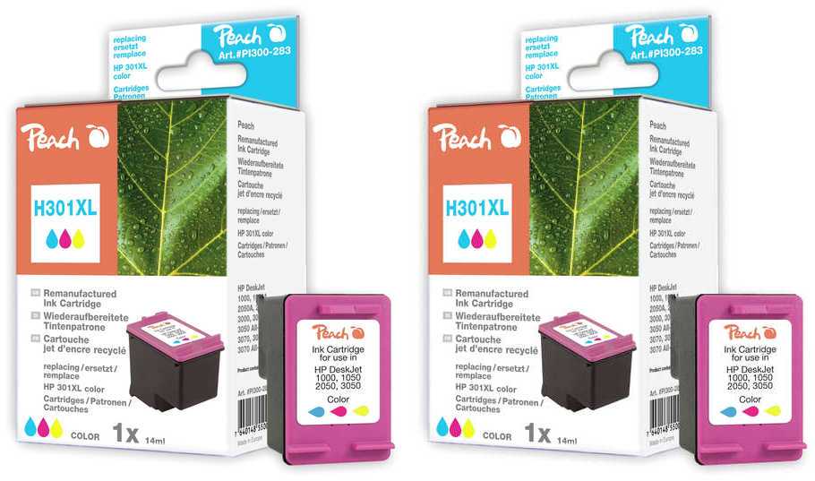 Peach  Doppelpack Druckköpfe color kompatibel zu HP OfficeJet 4635