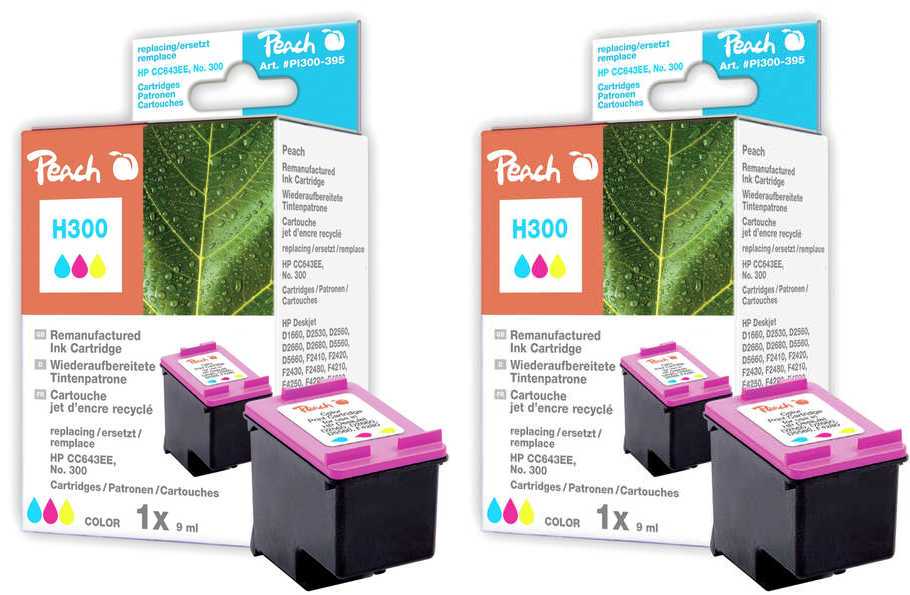 Peach  Doppelpack Druckköpfe color kompatibel zu HP DeskJet F 4488
