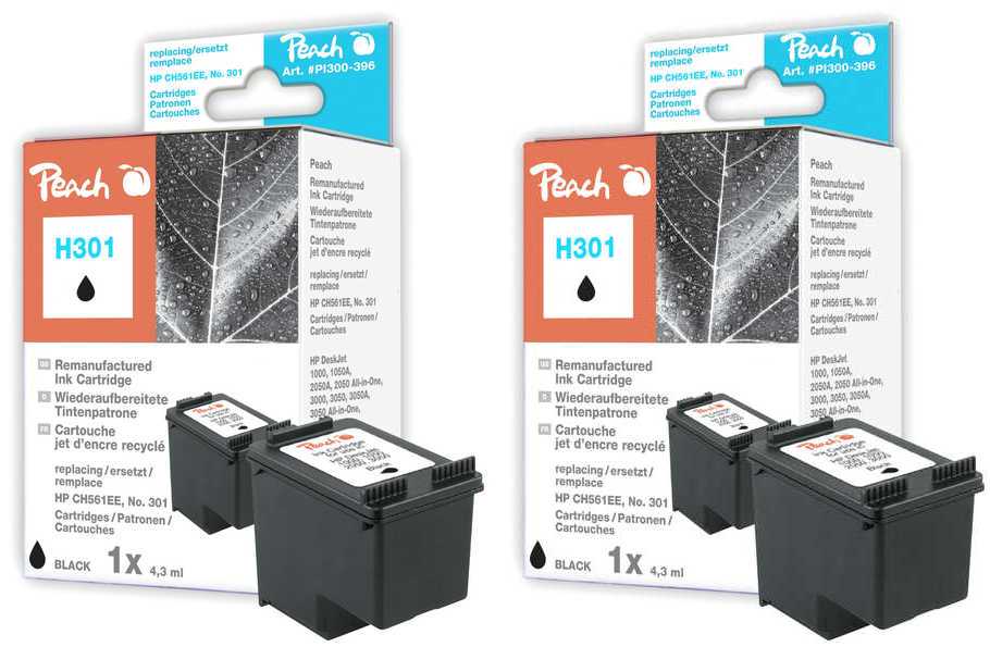 Peach  Doppelpack Druckköpfe schwarz kompatibel zu HP OfficeJet 4635
