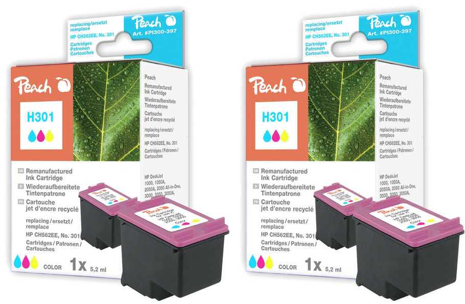Peach  Doppelpack Druckköpfe color kompatibel zu HP OfficeJet 4635