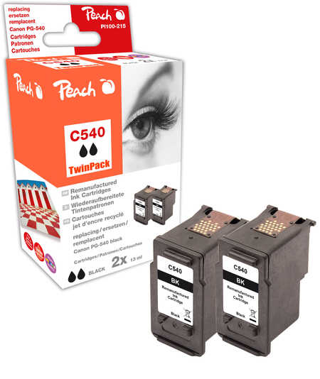 Peach  Doppelpack Druckköpfe schwarz kompatibel zu Canon Pixma TS 5151